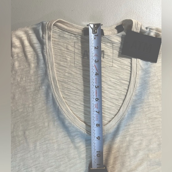 ATM Anthony Thomas Melillo Slub Jersey V-Neck, Coral Stone/ Powder, Size XS/S - Picture 8 of 13
